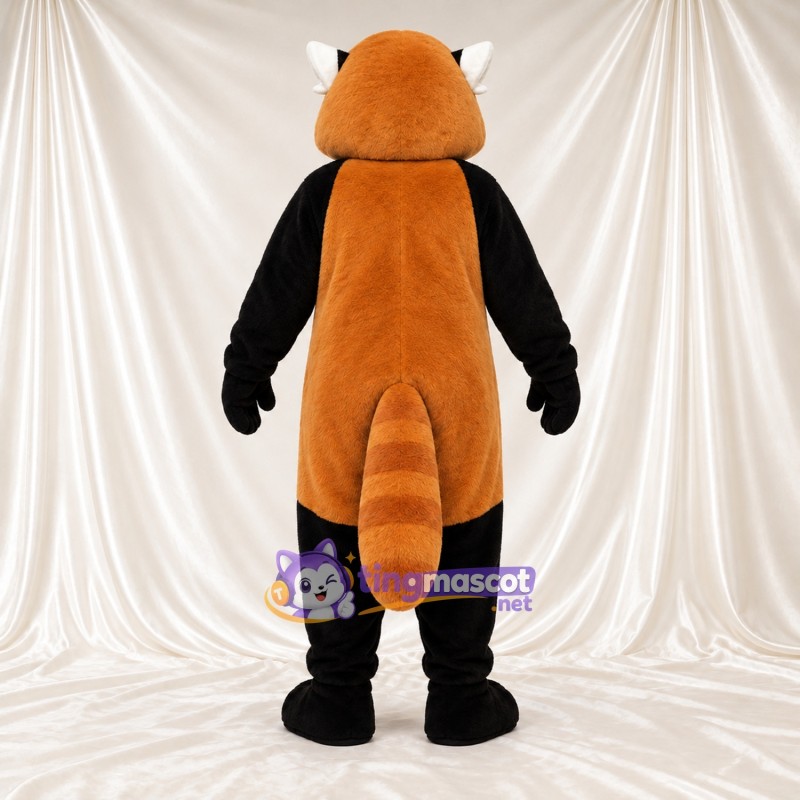 Maskottchenkostüm Roter Panda – orange / braun – Bauch (schwarz); Gestreifter Schwanz (weiß) Maskottchenkostüm Roter Panda – orange / braun – Bauch (schwarz); Gestreifter Schwanz (weiß)
