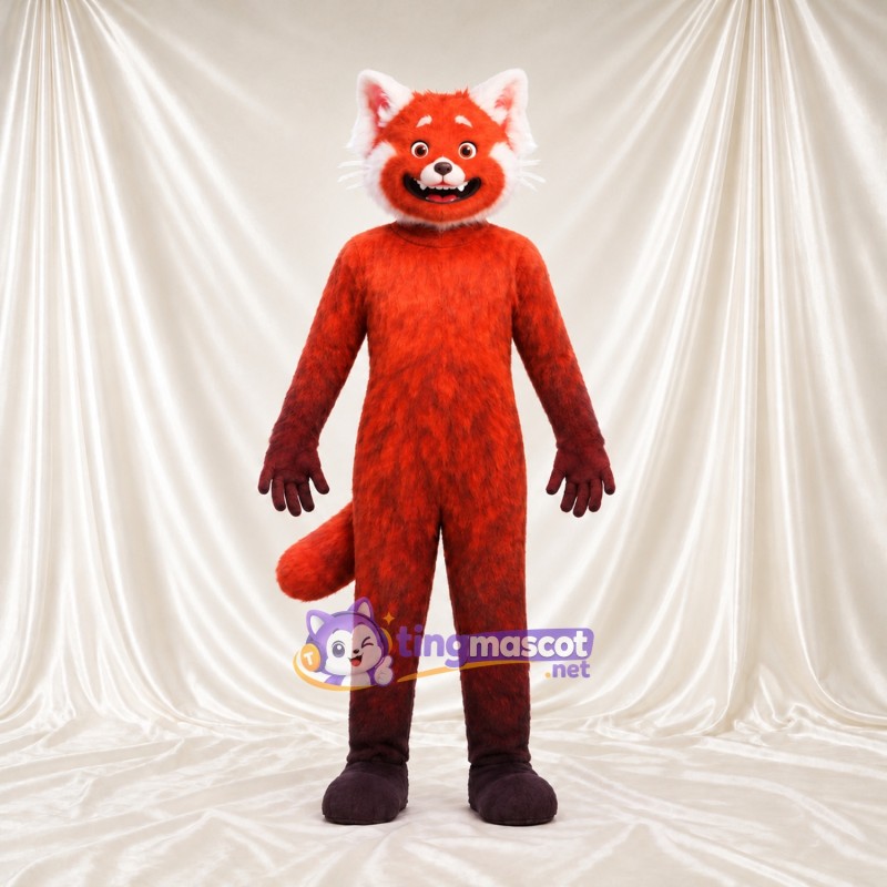 Orange and Black Red Panda Mascot Costume - Long Tail and Brown Hands Orange and Black Red Panda Mascot Costume - Long Tail and Brown Hands