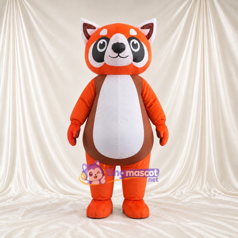Maskottchenkostüm Roter Panda – orange / braun – Bauch (weiß); Gestreifter Schwanz (weiß) Maskottchenkostüm Roter Panda – orange / braun – Bauch (weiß); Gestreifter Schwanz (weiß)