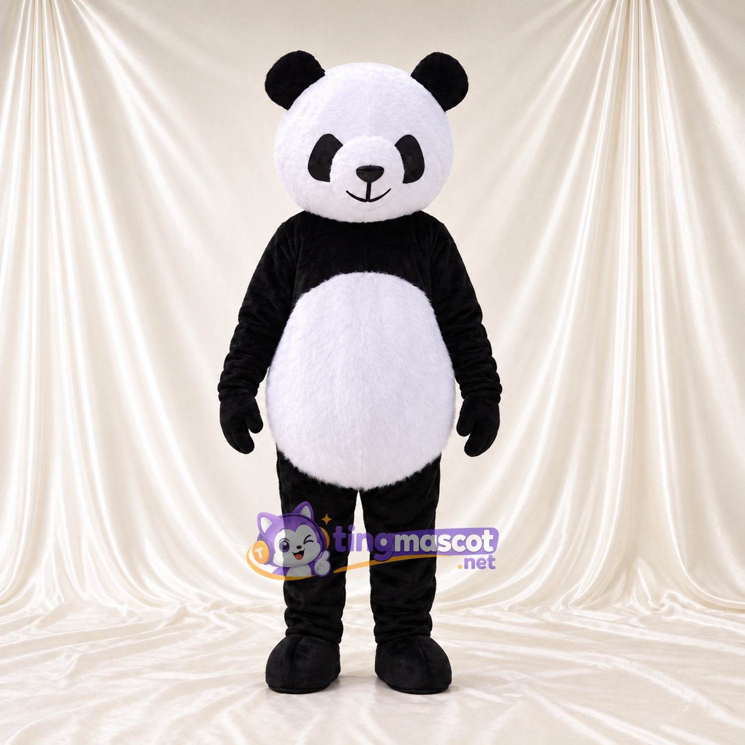Maskottchenkostüm Panda – schwarz / weiß – Augenflecken; Schwanz (weiß) Maskottchenkostüm Panda – schwarz / weiß – Augenflecken; Schwanz (weiß)