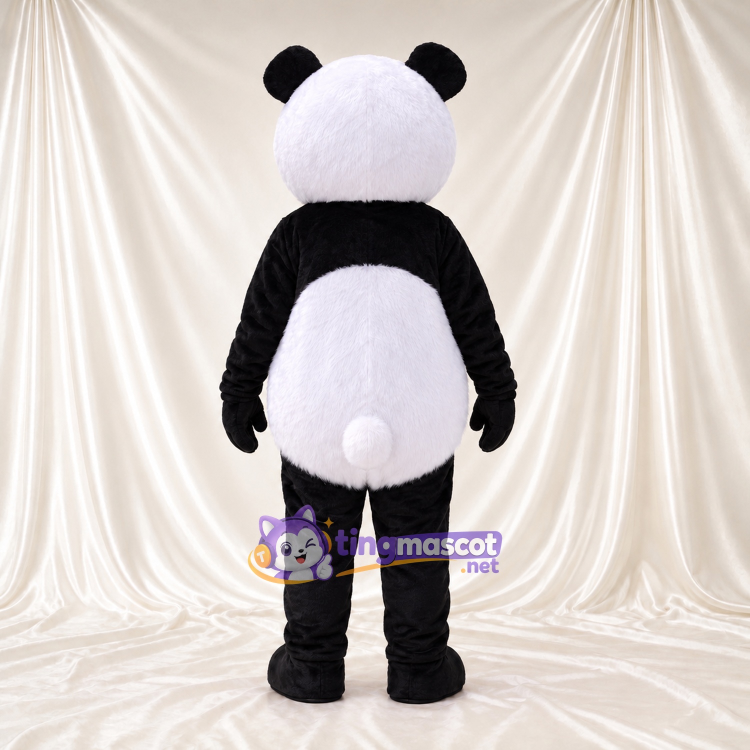 Maskottchenkostüm Panda – schwarz / weiß – Augenflecken; Schwanz (weiß) Maskottchenkostüm Panda – schwarz / weiß – Augenflecken; Schwanz (weiß)