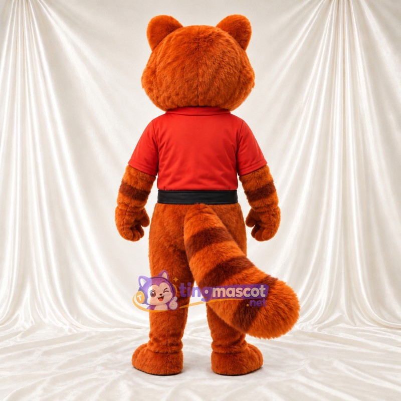 Maskottchenkostüm Roter Panda – orange / braun – Hemd (rot) Maskottchenkostüm Roter Panda – orange / braun – Hemd (rot)