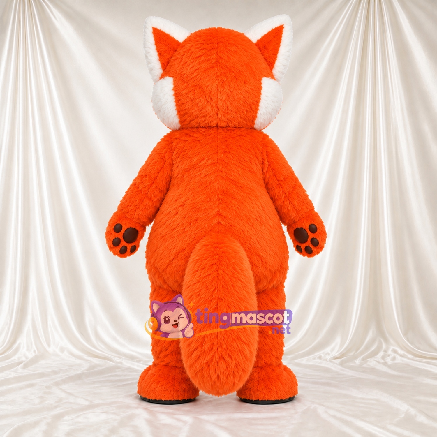 Maskottchenkostüm Roter Panda – orange / braun – Buschiger Schwanz; Pfotenballen (schwarz) Maskottchenkostüm Roter Panda – orange / braun – Buschiger Schwanz; Pfotenballen (schwarz)