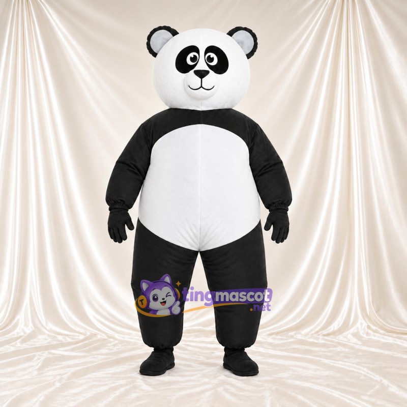 Costume de mascotte Panda – noir / blanc – Sourcils relevés; Queue (blanc) Costume de mascotte Panda – noir / blanc – Sourcils relevés; Queue (blanc)