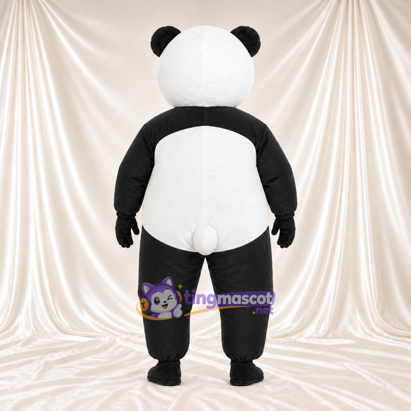 Costume de mascotte Panda – noir / blanc – Sourcils relevés; Queue (blanc) Costume de mascotte Panda – noir / blanc – Sourcils relevés; Queue (blanc)