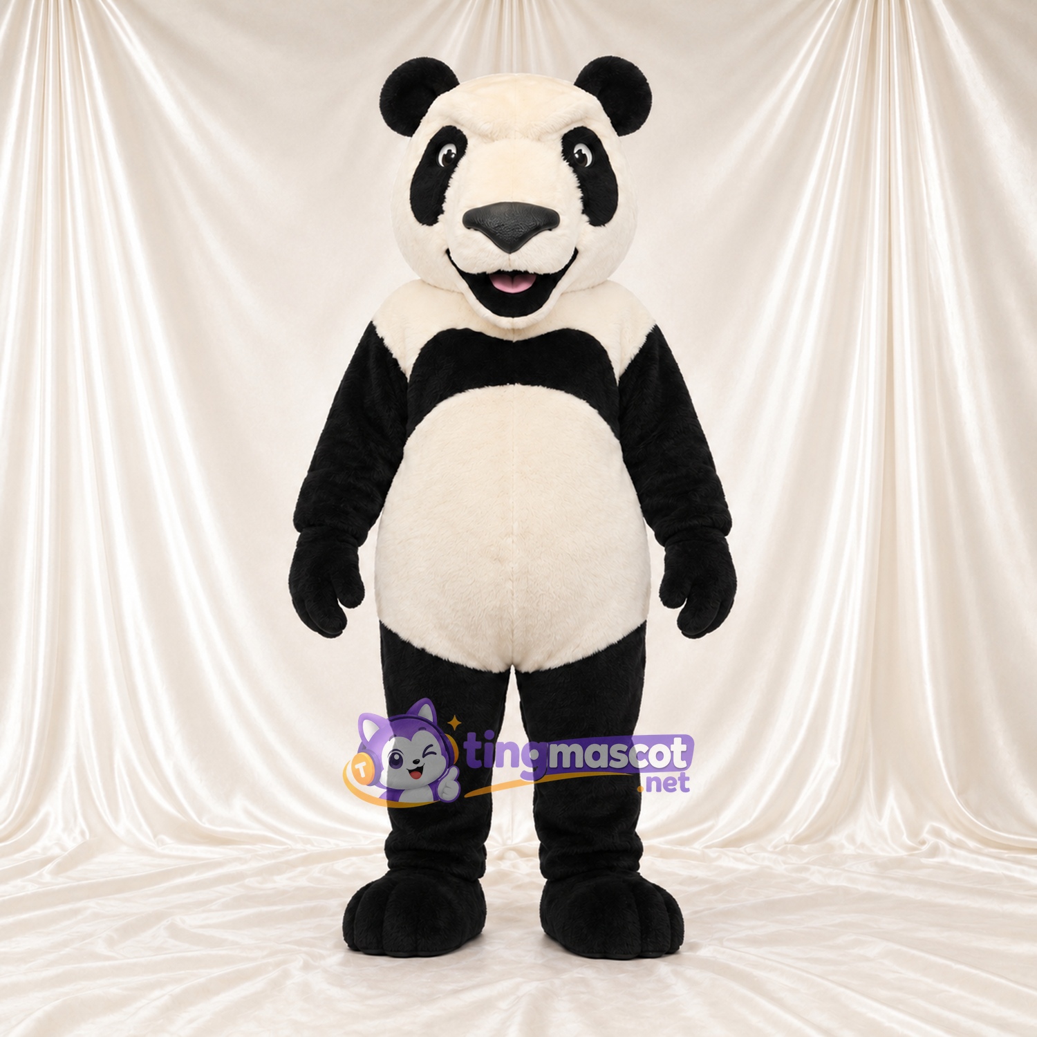 Black and Cream Panda Mascot Costume Black and Cream Panda Mascot Costume