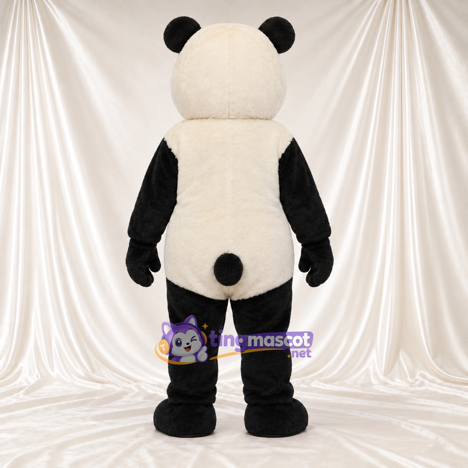 Black and Cream Panda Mascot Costume Black and Cream Panda Mascot Costume