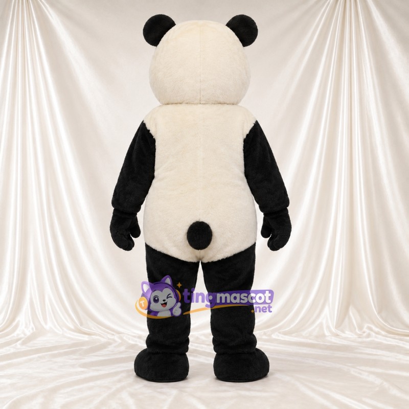 Black and Cream Panda Mascot Costume Black and Cream Panda Mascot Costume