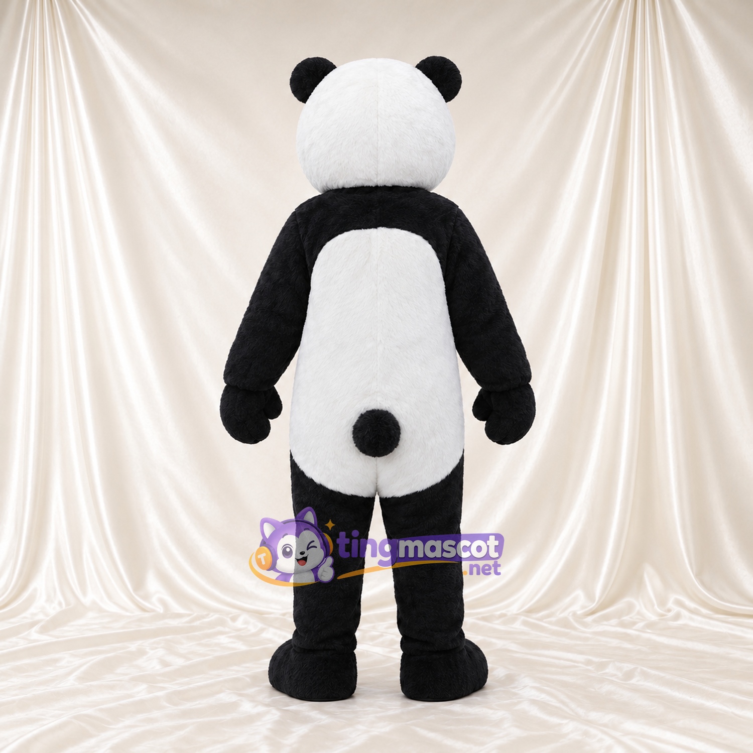 Costume de mascotte Panda – noir / blanc – Museau rond; Queue (noir) Costume de mascotte Panda – noir / blanc – Museau rond; Queue (noir)