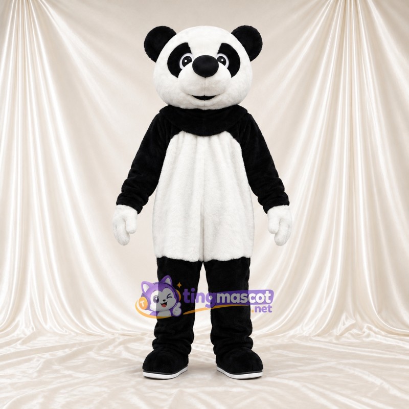 Black and White Panda Mascot Costume - White Gloves and Black Tail Black and White Panda Mascot Costume - White Gloves and Black Tail