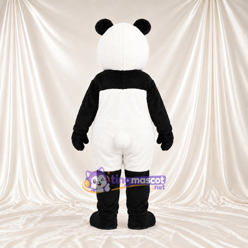 Black and White Panda Mascot Costume - Blue Eyes and Pink Tongue Black and White Panda Mascot Costume - Blue Eyes and Pink Tongue