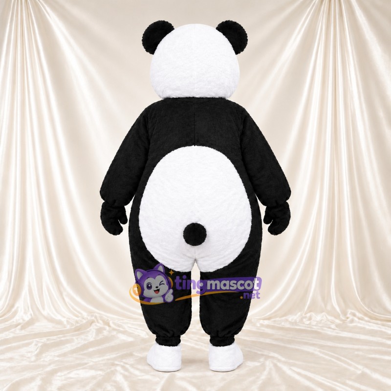Costume de mascotte Panda – noir / blanc – Chaussures (blanc); Queue (noir) Costume de mascotte Panda – noir / blanc – Chaussures (blanc); Queue (noir)