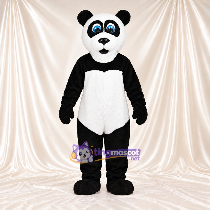 Black and White Panda Mascot Costume - Blue Eyes and Black Tail Black and White Panda Mascot Costume - Blue Eyes and Black Tail