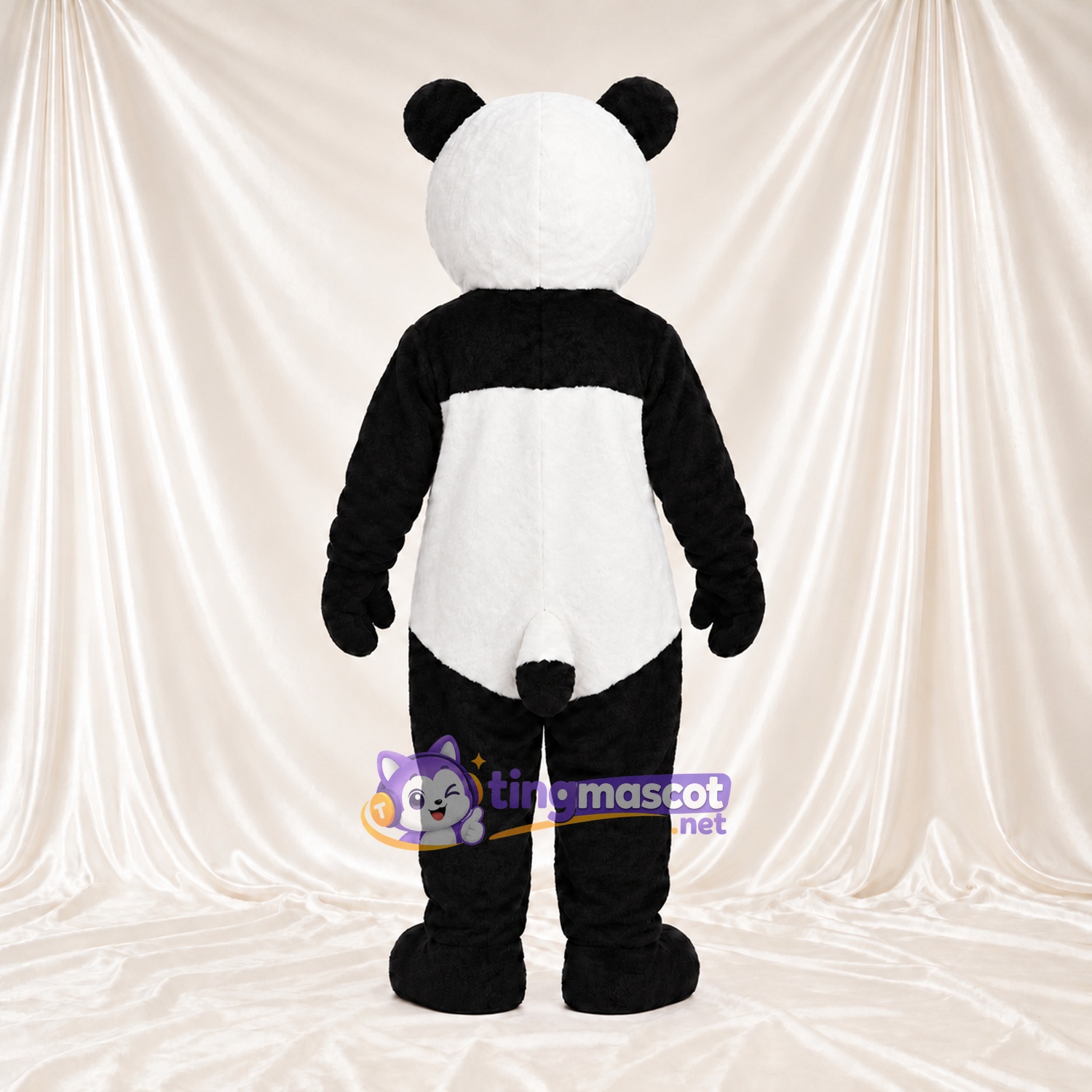 Black and White Panda Mascot Costume - Blue Eyes and Black Tail Black and White Panda Mascot Costume - Blue Eyes and Black Tail