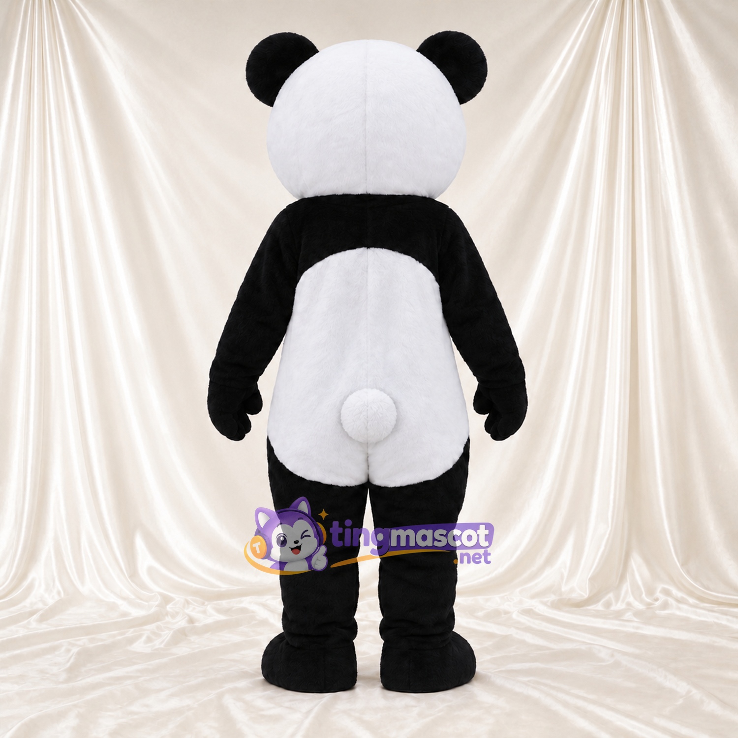 Costume de mascotte Panda – noir / blanc – Museau rond; Queue (blanc) Costume de mascotte Panda – noir / blanc – Museau rond; Queue (blanc)