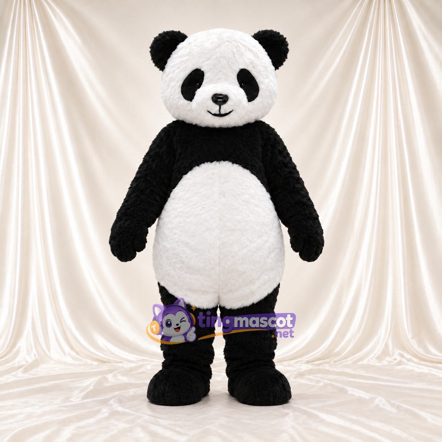 Maskottchenkostüm Panda – schwarz / weiß – Augenflecken; Schwanz (schwarz) Maskottchenkostüm Panda – schwarz / weiß – Augenflecken; Schwanz (schwarz)