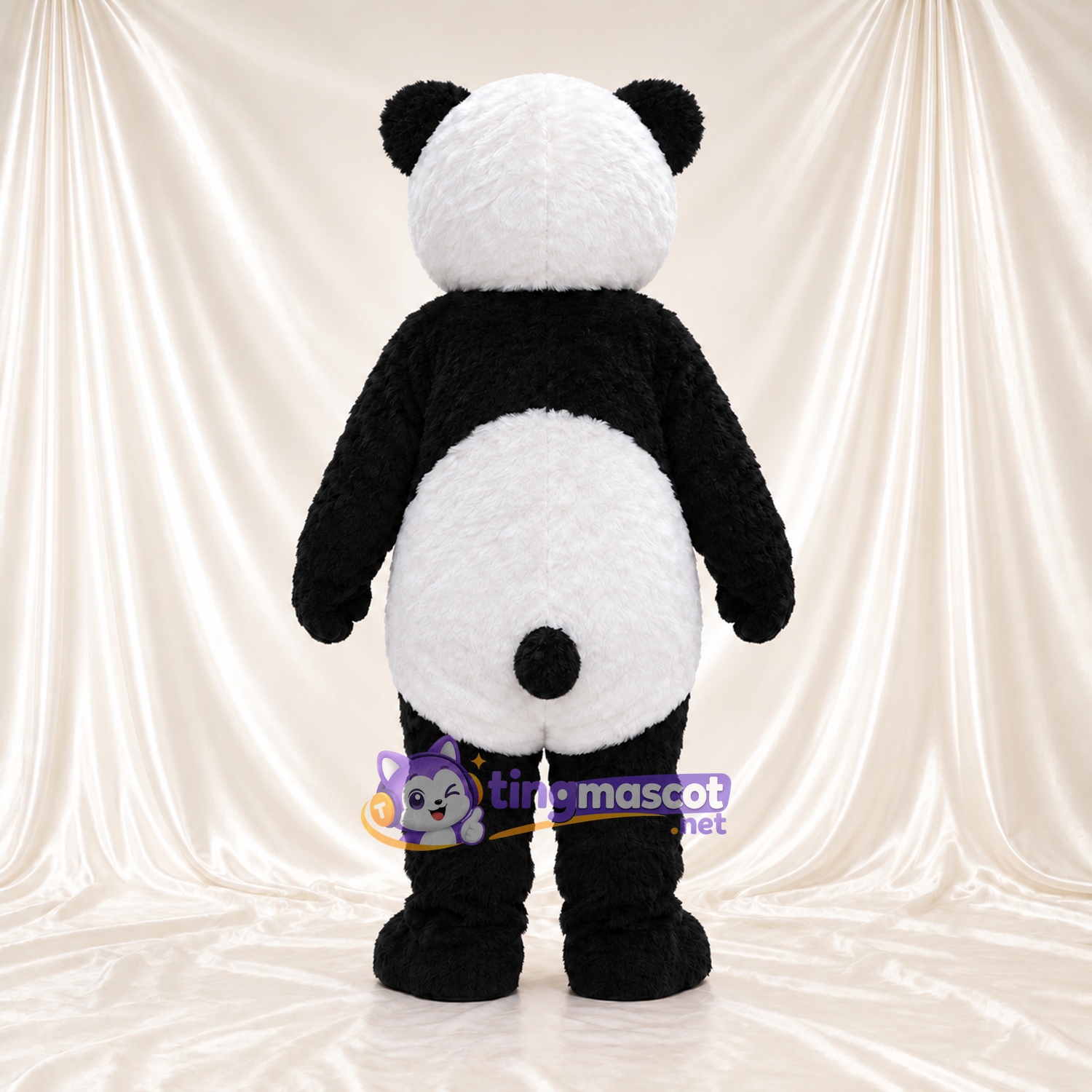 Maskottchenkostüm Panda – schwarz / weiß – Augenflecken; Schwanz (schwarz) Maskottchenkostüm Panda – schwarz / weiß – Augenflecken; Schwanz (schwarz)