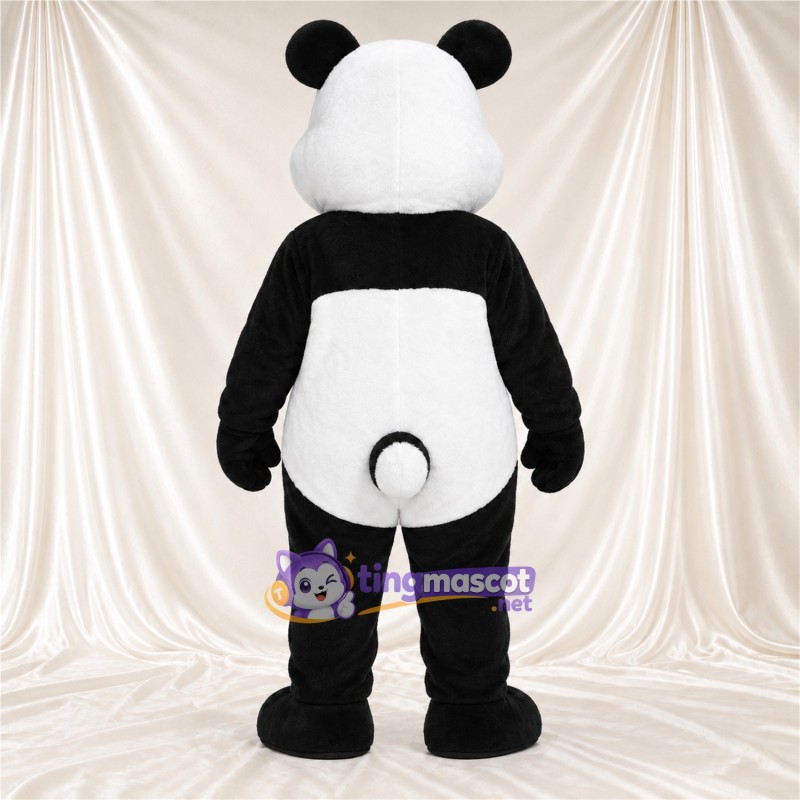 Black and White Panda Mascot Costume - Blue Eyes and Pink Tongue Black and White Panda Mascot Costume - Blue Eyes and Pink Tongue
