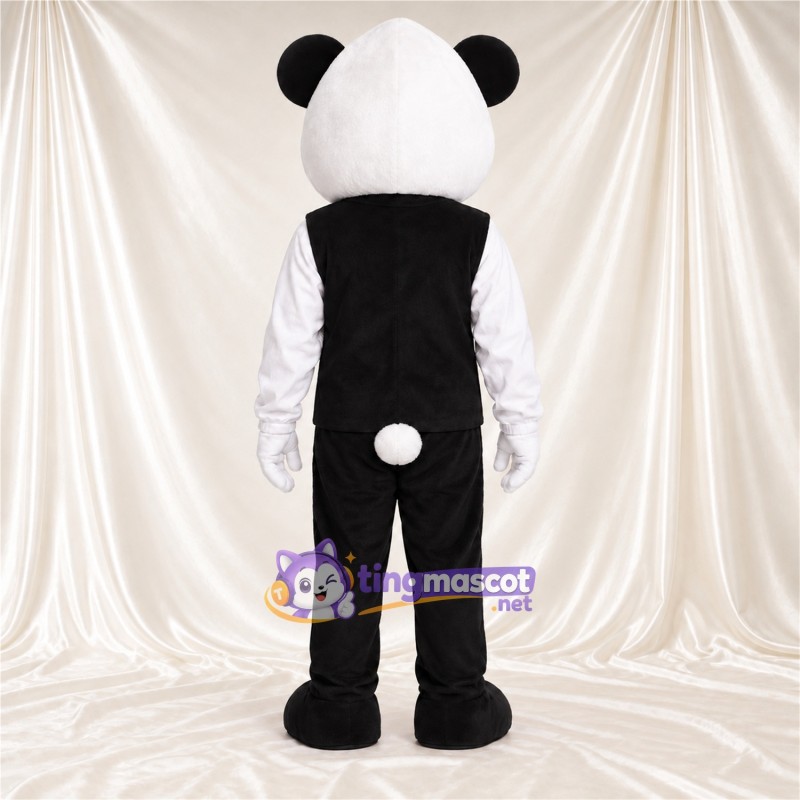 Black and White Panda Mascot Costume - Black Vest and Pants Black and White Panda Mascot Costume - Black Vest and Pants