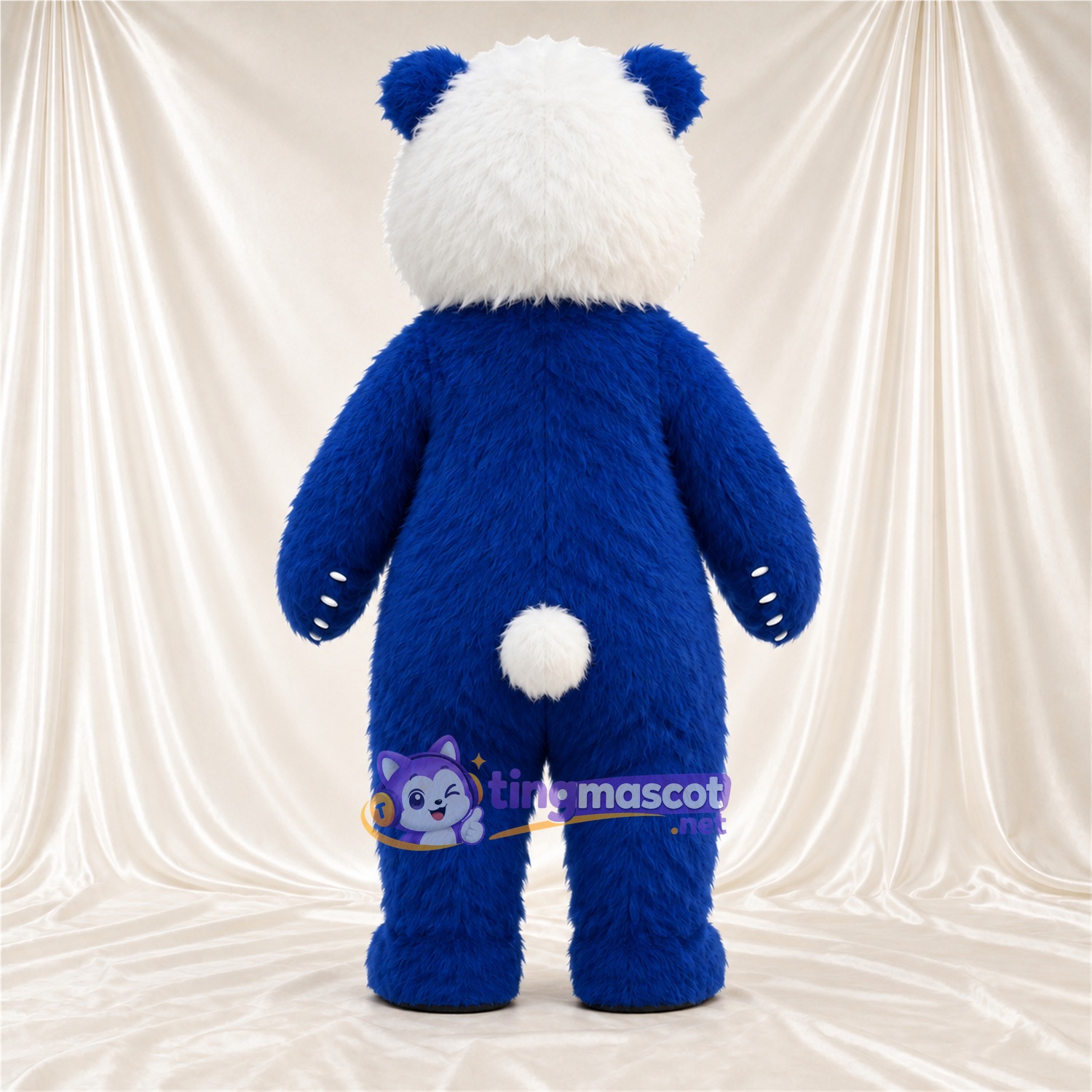 Costume de mascotte Panda – bleu / blanc – Ventre rond; Griffes (blanc) Costume de mascotte Panda – bleu / blanc – Ventre rond; Griffes (blanc)