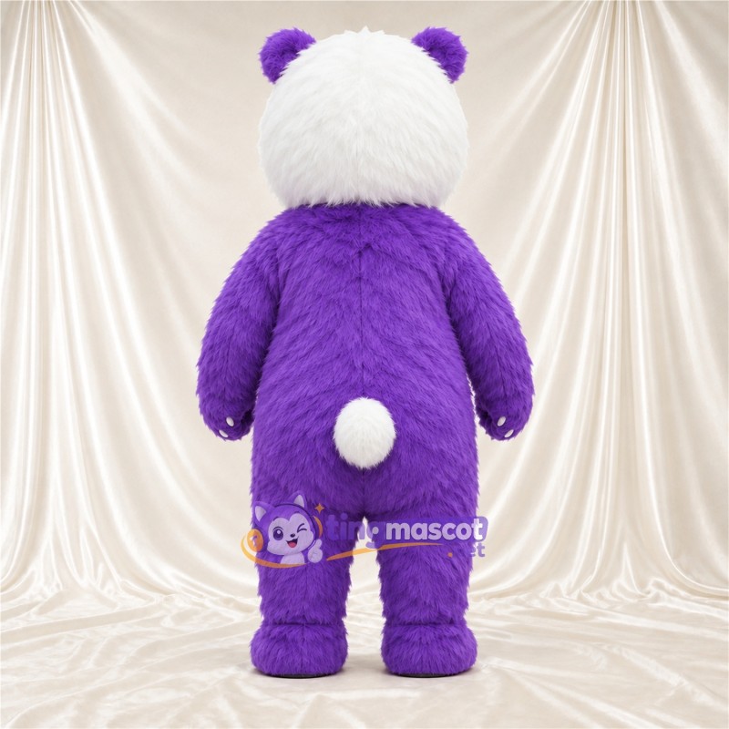 Costume de mascotte Panda – violet / blanc Costume de mascotte Panda – violet / blanc