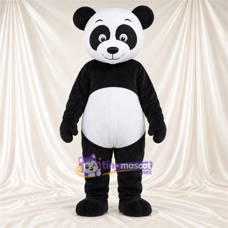 Costume de mascotte Panda – noir / blanc – Sourcils relevés; Queue (blanc) Costume de mascotte Panda – noir / blanc – Sourcils relevés; Queue (blanc)