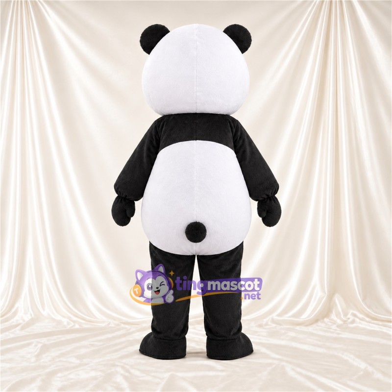 Black and White Panda Mascot Costume - Pink Cheeks and Black Tail Black and White Panda Mascot Costume - Pink Cheeks and Black Tail