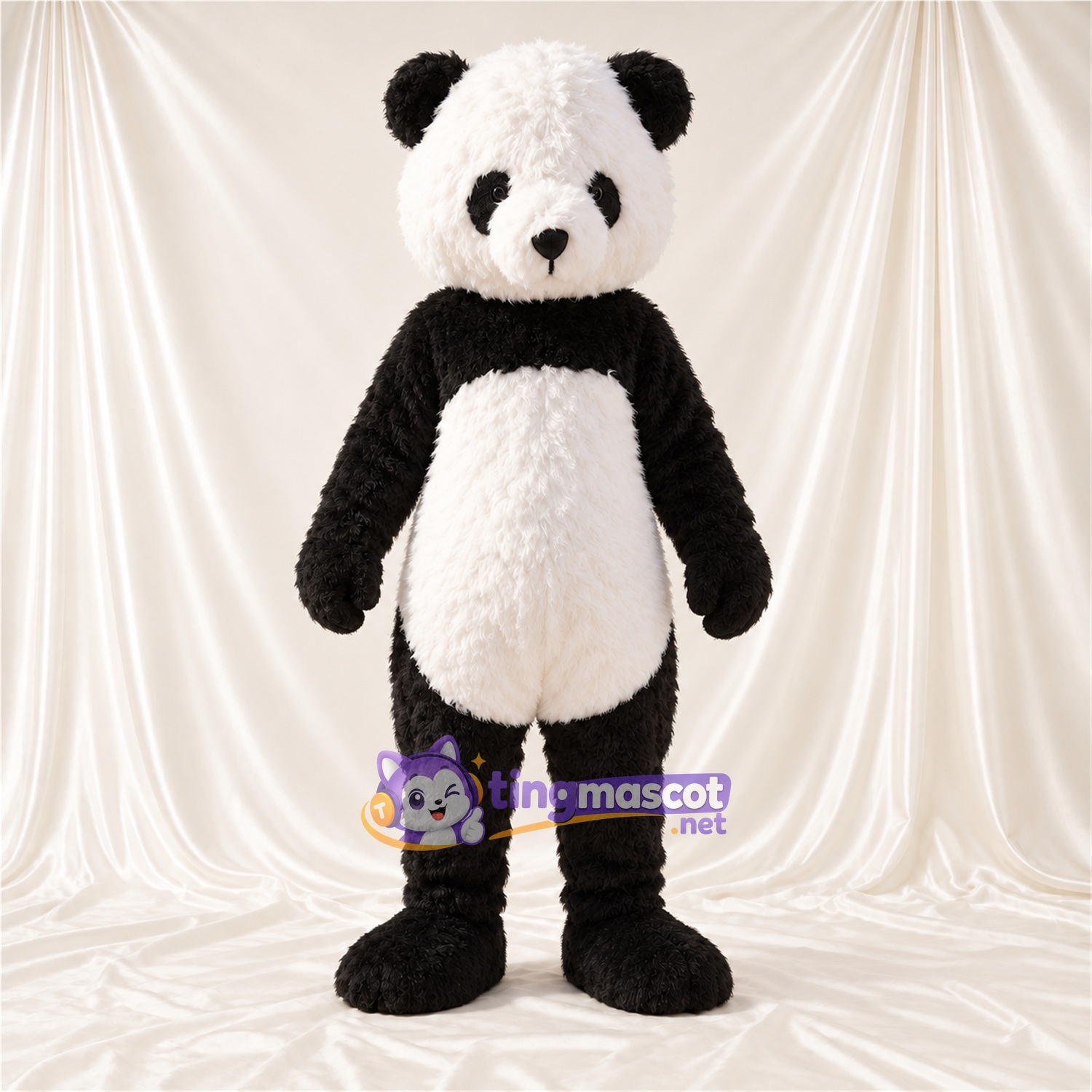 Maskottchenkostüm Panda – schwarz / weiß – Augenflecken; Schwanz (schwarz) Maskottchenkostüm Panda – schwarz / weiß – Augenflecken; Schwanz (schwarz)