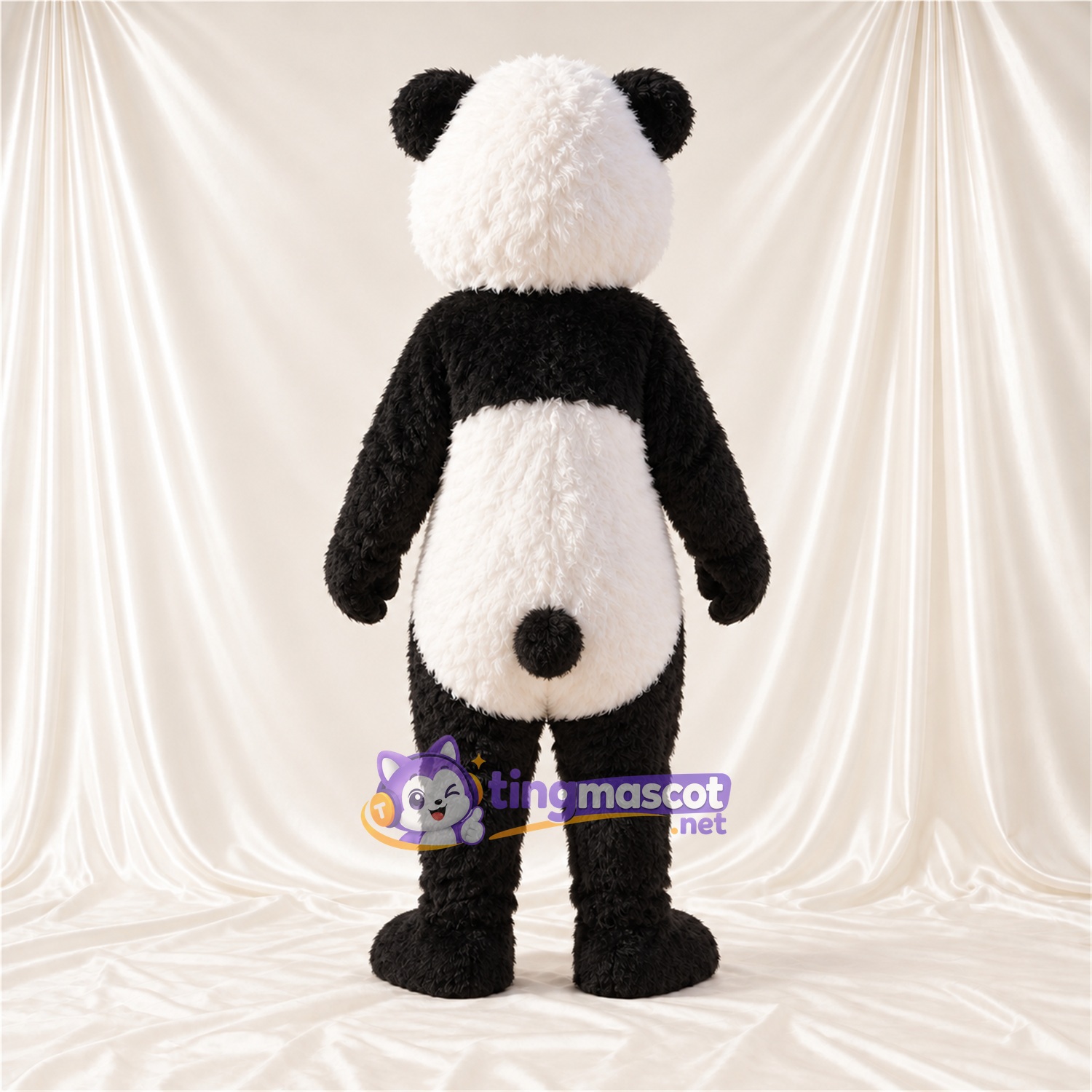 Maskottchenkostüm Panda – schwarz / weiß – Augenflecken; Schwanz (schwarz) Maskottchenkostüm Panda – schwarz / weiß – Augenflecken; Schwanz (schwarz)