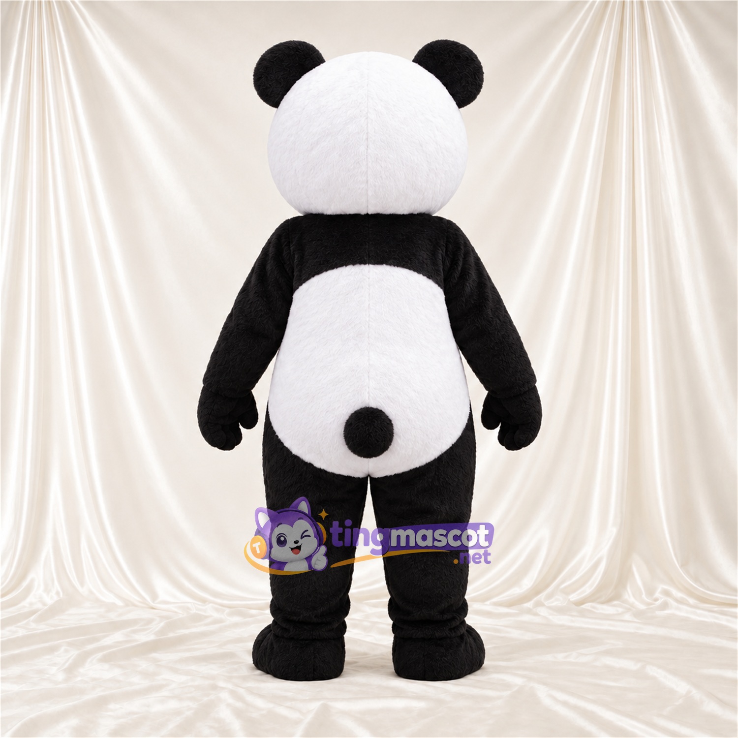 Black and White Panda Mascot Costume - Blue Eyes and Black Tail Black and White Panda Mascot Costume - Blue Eyes and Black Tail