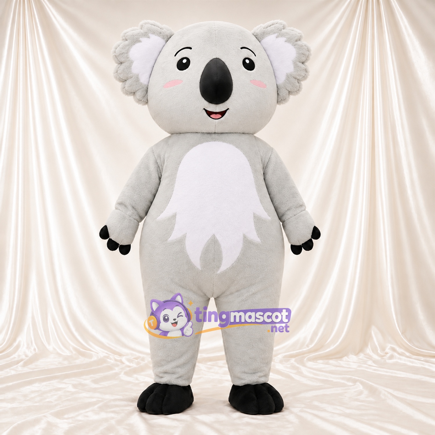 Costume de mascotte Koala – blanc – Feuille; Ventre (blanc) Costume de mascotte Koala – blanc – Feuille; Ventre (blanc)