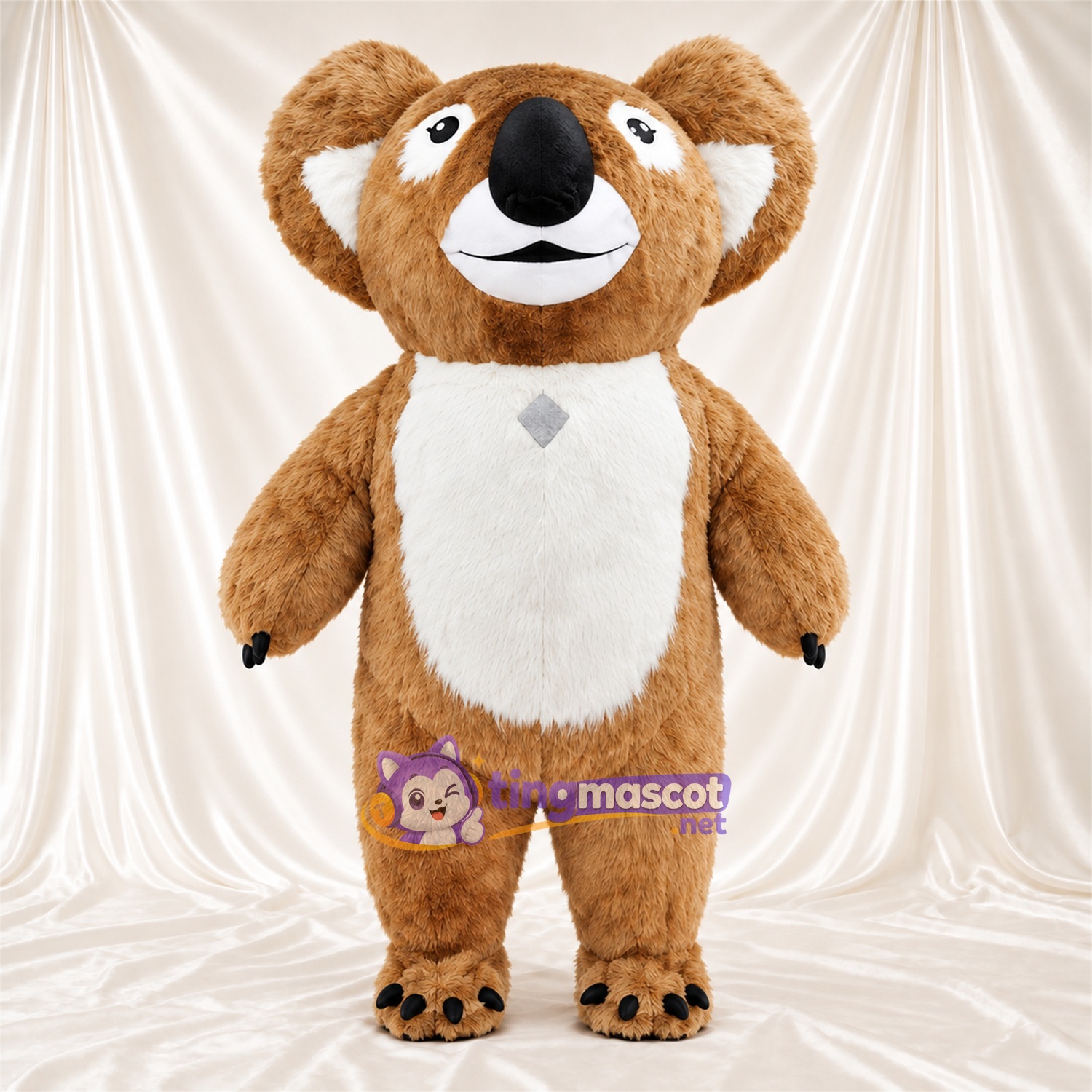 Maskottchenkostüm Koala – braun – Bauch (weiß); Krallen (schwarz) Maskottchenkostüm Koala – braun – Bauch (weiß); Krallen (schwarz)