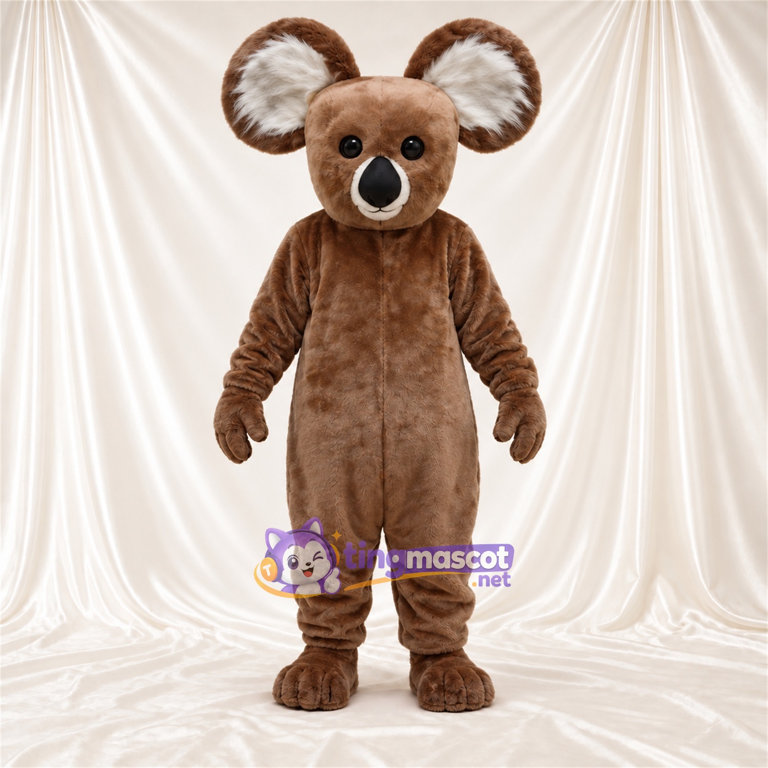 Brown Koala Mascot Costume - Large Ears and White Inner Ears Brown Koala Mascot Costume - Large Ears and White Inner Ears
