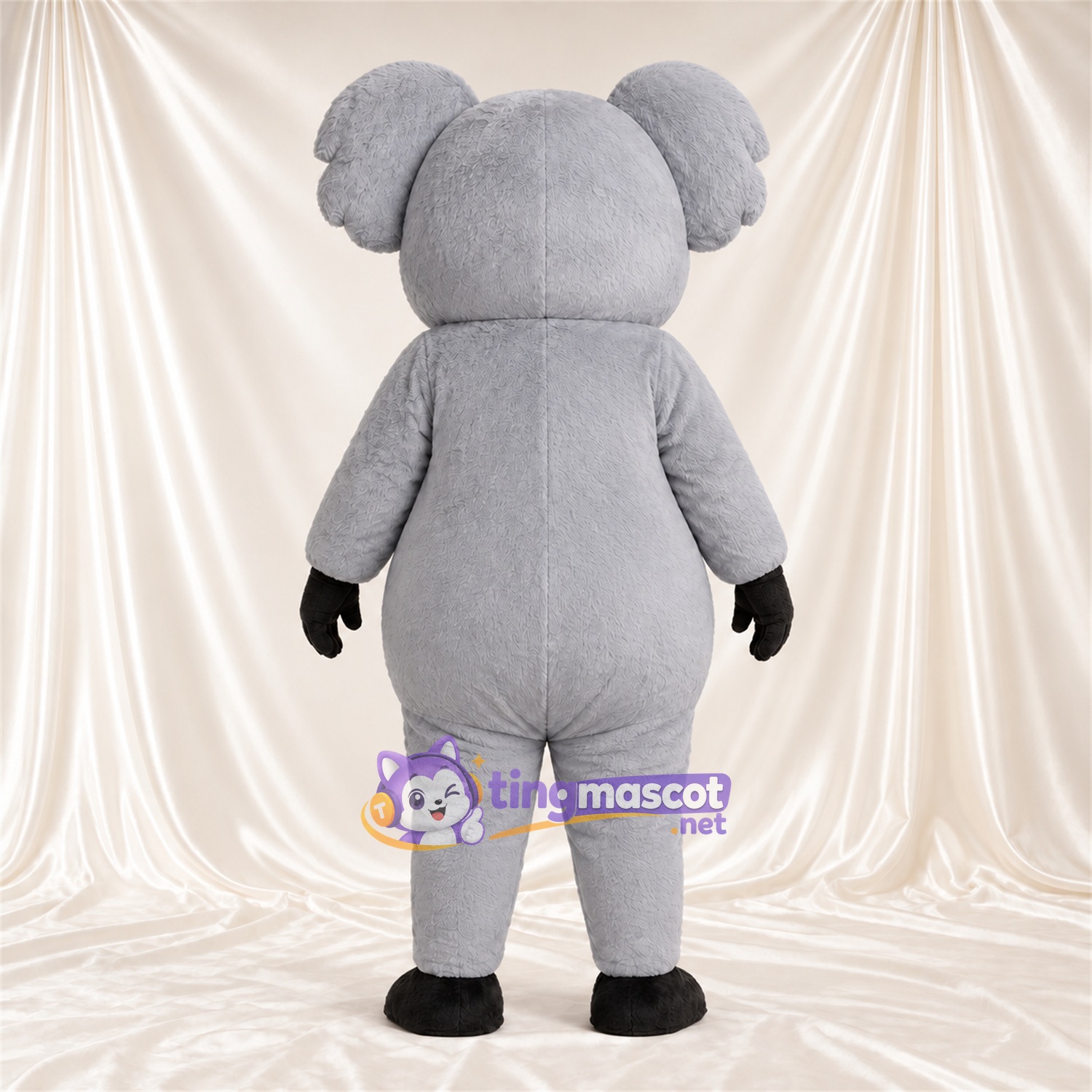 Costume de mascotte Koala – gris – Bandana (blanc) Costume de mascotte Koala – gris – Bandana (blanc)