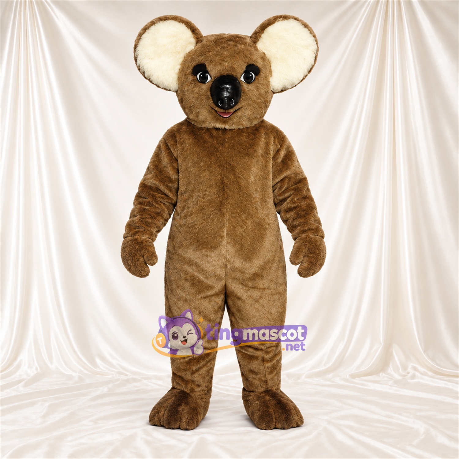 Brown Koala Mascot Costume - Cream Inner Ears and Large Black Nose Brown Koala Mascot Costume - Cream Inner Ears and Large Black Nose