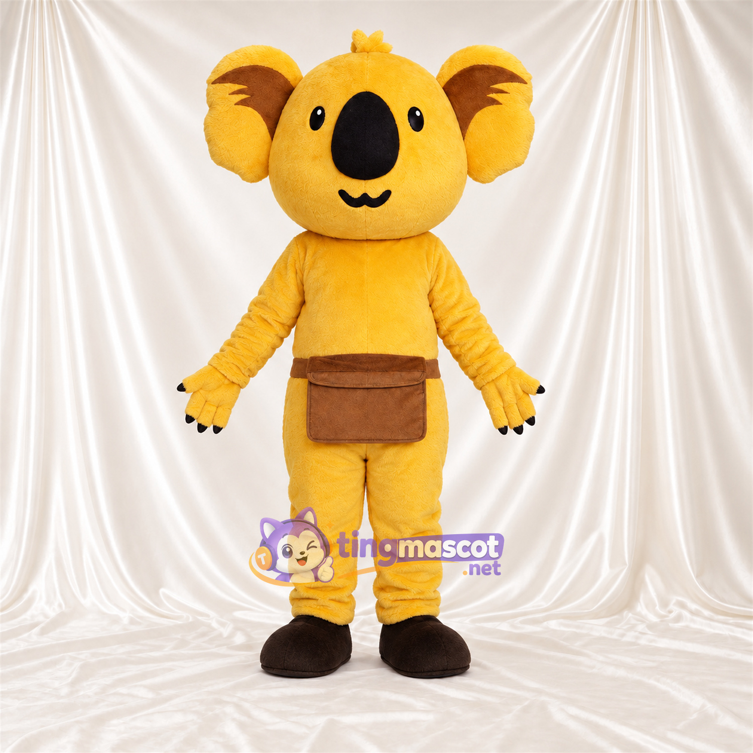 Costume de mascotte Koala – jaune – Poche ventrale Costume de mascotte Koala – jaune – Poche ventrale