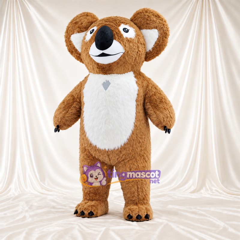 Maskottchenkostüm Koala – braun – Bauch (weiß); Krallen (schwarz) Maskottchenkostüm Koala – braun – Bauch (weiß); Krallen (schwarz)