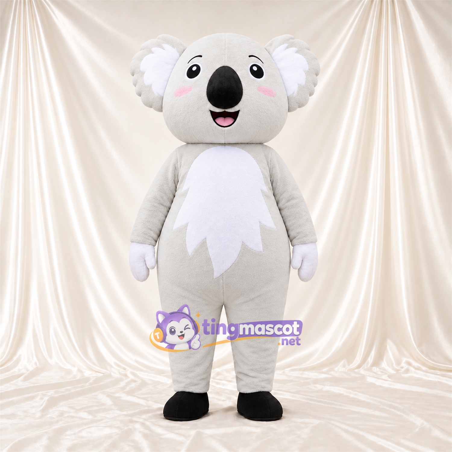 Costume de mascotte Koala – blanc – Feuille; Ventre (blanc) Costume de mascotte Koala – blanc – Feuille; Ventre (blanc)