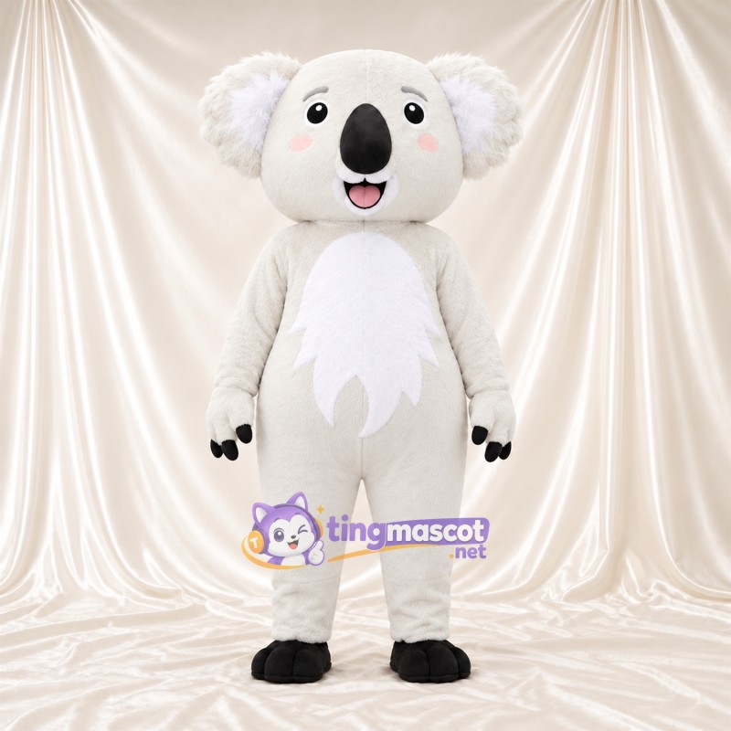 Costume de mascotte Koala – blanc – Feuille; Ventre (blanc) Costume de mascotte Koala – blanc – Feuille; Ventre (blanc)