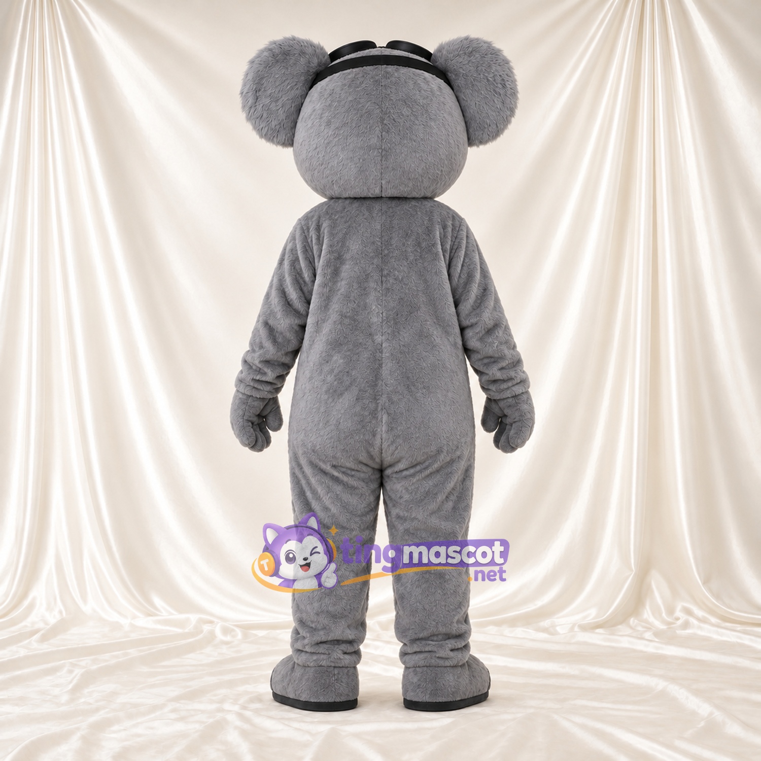 Costume de mascotte Koala – gris – Lunettes de protection (bleu); Ventre (blanc) Costume de mascotte Koala – gris – Lunettes de protection (bleu); Ventre (blanc)