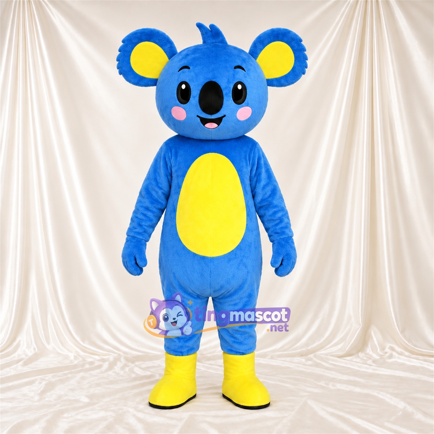 Blue Koala Mascot Costume - Round Belly and Yellow Belly Blue Koala Mascot Costume - Round Belly and Yellow Belly