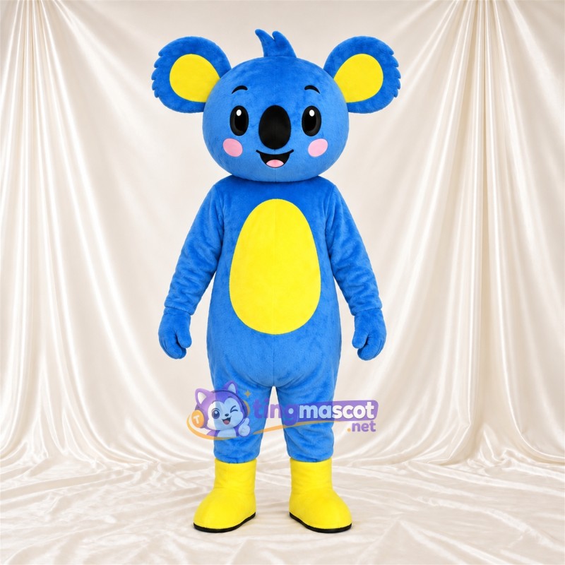 Blue Koala Mascot Costume - Round Belly and Yellow Belly Blue Koala Mascot Costume - Round Belly and Yellow Belly