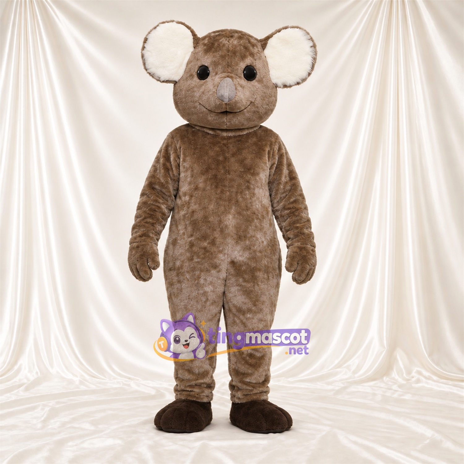 Brown Koala Mascot Costume - Large Ears and White Inner Ears Brown Koala Mascot Costume - Large Ears and White Inner Ears