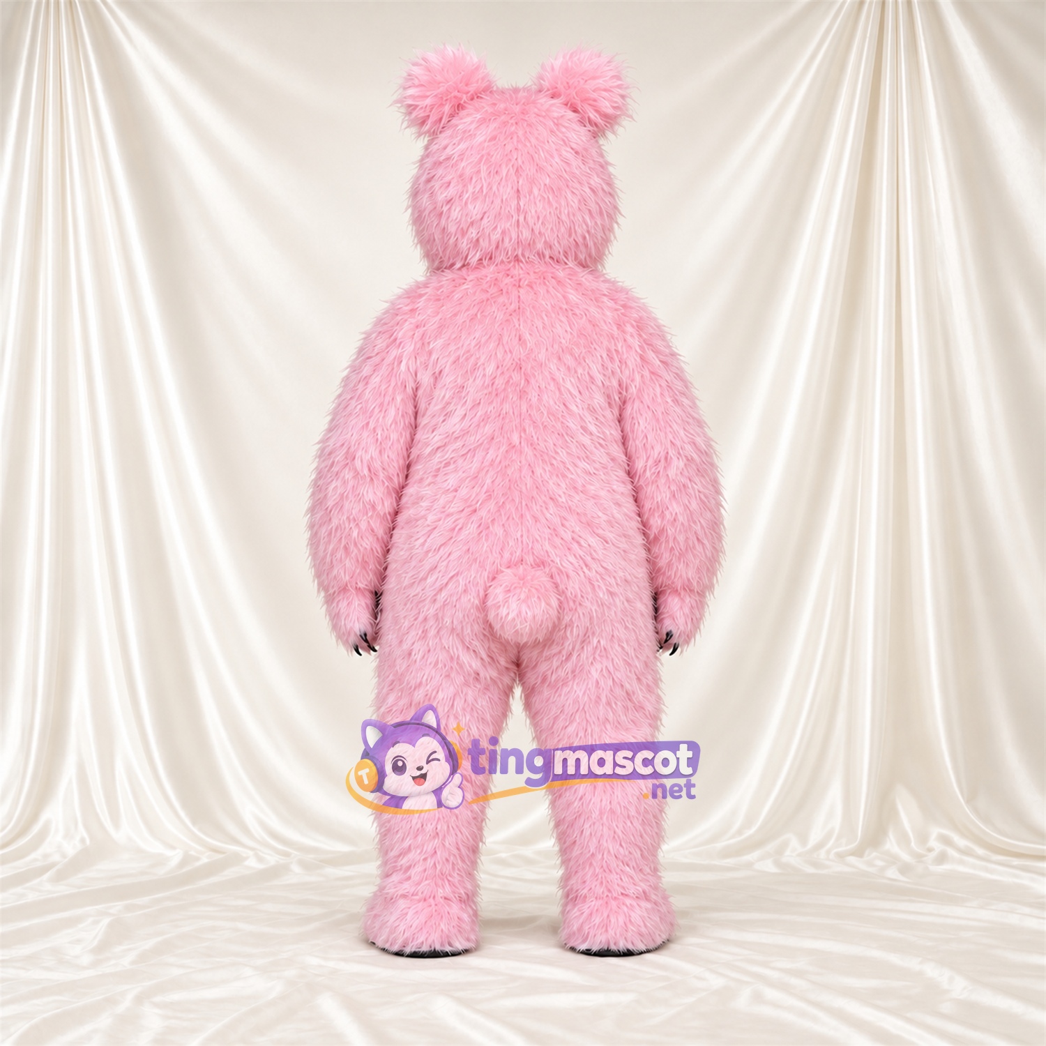 Maskottchenkostüm Bär – rosa – Krallen (schwarz); Nase (schwarz) Maskottchenkostüm Bär – rosa – Krallen (schwarz); Nase (schwarz)