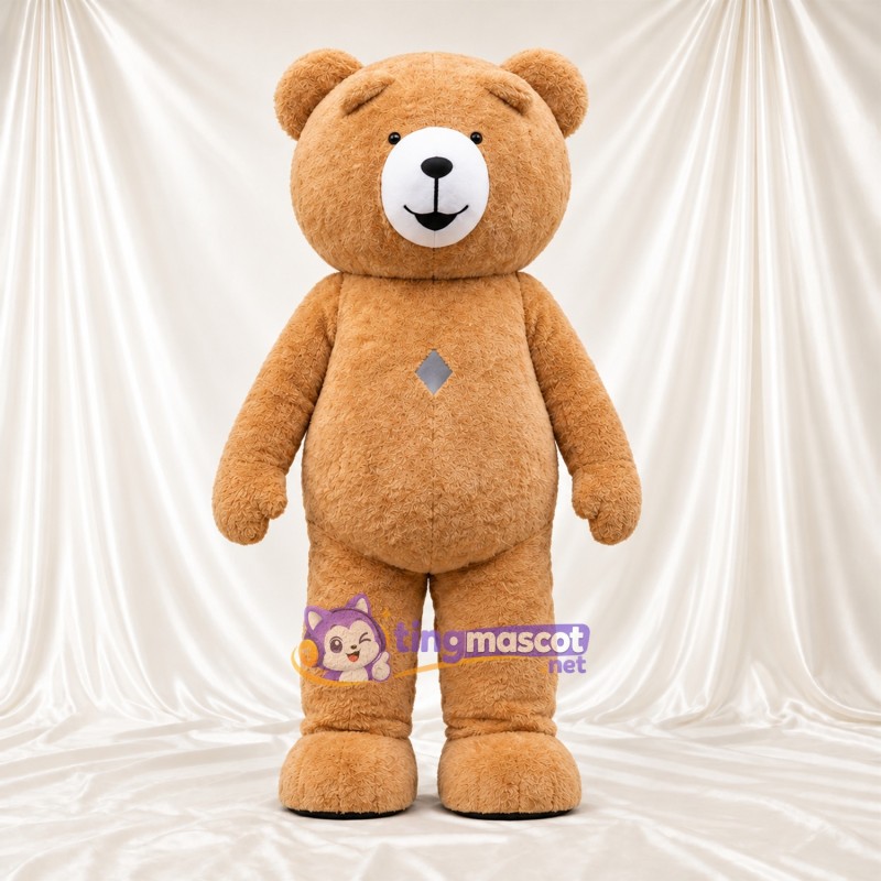 Costume de mascotte Nounours – brun clair – Petites oreilles rondes; Museau (blanc) Costume de mascotte Nounours – brun clair – Petites oreilles rondes; Museau (blanc)