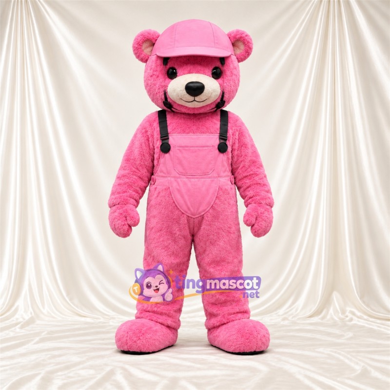 Maskottchenkostüm Bär – rosa – Hut; Latzhose Maskottchenkostüm Bär – rosa – Hut; Latzhose