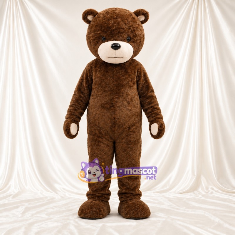 Costume de mascotte Nounours – marron – Museau (blanc) Costume de mascotte Nounours – marron – Museau (blanc)