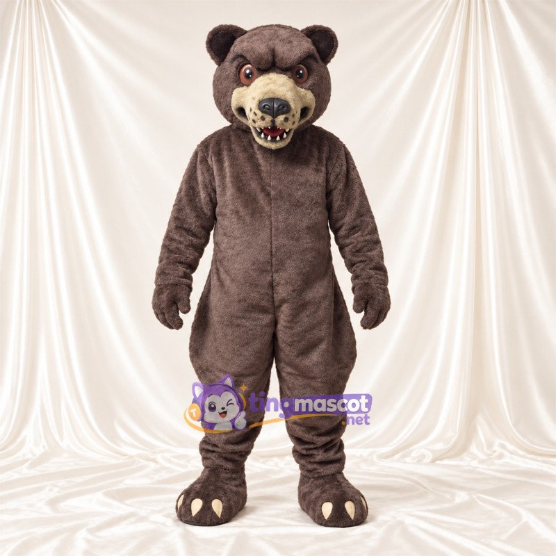 Maskottchenkostüm Bär – grau – Krallen (weiß); Schnauze (creme) Maskottchenkostüm Bär – grau – Krallen (weiß); Schnauze (creme)