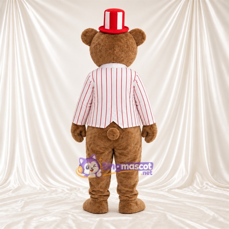 Maskottchenkostüm Bär – braun – Jacke; Zylinder Maskottchenkostüm Bär – braun – Jacke; Zylinder