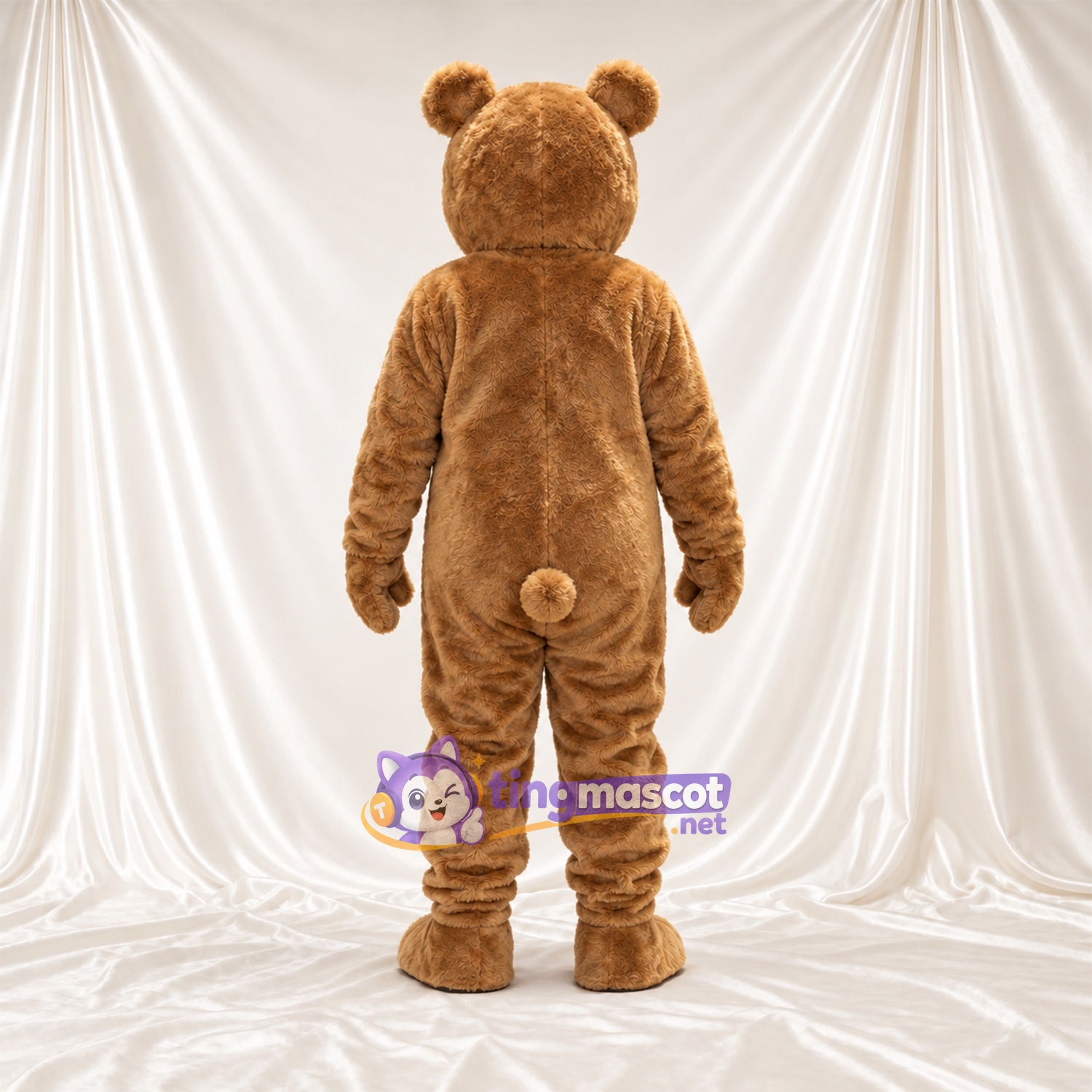 Maskottchenkostüm Bär – braun – Schnauze (creme); Lächelndes Gesicht Maskottchenkostüm Bär – braun – Schnauze (creme); Lächelndes Gesicht